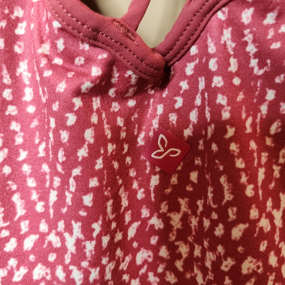 Prana Elixir Racerback Dress Crushed Cran Sumatra Pink Red Built In Bra Medium - Picture 2 of 16